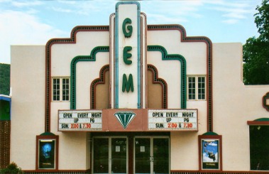 The Gem Theater, 117 W. Main St. in Heber Springs, as it looked in 2009. This version of the Gem opened in 1942, after a fire burned the original building to the ground. The theater is still showing movies and recently added 3D films to its repertoire.