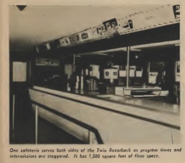 The Razorback's concession stand served both sides of the drive-in, and featured a robust 1,500 square feet of floor space.