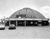 An exterior shot of Cinema 150 in 1970. The domed theater was located in the Village Shopping Center at the corner of Asher and University avenues. The 150 also was adjacent Casa Bonita, a popular Mexican restaurant.