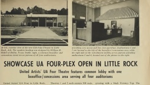 A magazine clipping showcases the new UA Four in Little Rock. The Four, located at on Geyer Springs Rd. near I-34, opened in 1973 and closed in the 1990s.