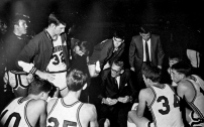 Duddy Waller, center, took over the program ahead of the 1966-67 season. Waller's tenure was unremarkable; in four years at Arkansas, Waller went 31-64 and finished no higher than fifth in the SWC. His 32.6 winning percentage is the lowest among any Hogs basketball coach.