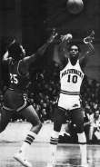 The Triplets, sometimes called the called The Basketeers (a la The Three Musketeers) consisted of Marvin Delph, Sidney Moncrief and Ron Brewer, pictured above. The trio of Arkansas natives -- all 6-4 -- helped revamp Razorbacks basketball.