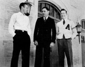 Glen Rose, center, served three years as an assistant under Bassett. In 1934, the university promoted him to head coach to revive a sagging program. After a rocky first season, the former All-American guided the Hogs back to a share of the SWC title in 1935. The following year, Arkansas won the conference outright.