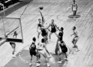 Roughly 4,000 fans came out Thursday, Dec. 1, 1955 to watch Arkansas play its first game in Barnhill Fieldhouse. The Hogs lost a nail-biter to Southeast Oklahoma State, falling 64-65 to the Savage Storm. It was an inauspicious beginning for a building that eventually became synonymous with Hogs victories.
