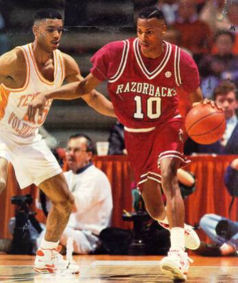 Arkansas made a seamless transition to the SEC. Loaded with talented upperclassmen, the Hogs rolled through conference play to capture the SEC regular-season title in their inaugural season. Other highlights from 1991-92 season included a 105-88 shellacking of No. 8 Kentucky at Rupp Arena and sweeping the season series against Shaquille O'Neal and LSU.