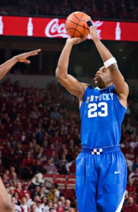 Kentucky highlighted a win-less February, when Jodie Meeks and the Wildcats blasted the Hogs out of their own building. Meeks dropped 45 points -- the Bud Walton Arena opponent scoring record -- on a spectacular 17-of-24 shooting display.