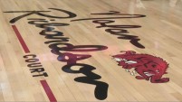 Nolan Richardson was honored before the 2020 season when the court inside Bud Walton Arena was renamed in his honor. His signature graces the hardwood and is accompanied by the famed slobbering hog — en emblem fans had been mourning since its removal from center-court in 2010.