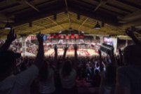 Arkansas made its fabled return to Barnhill Arena with the annual Red-White game. Billed as "The Night the Lights Came On in Barnhill" -- a callback to the arena's final game in 1993 -- the scrimmage was a friendly battle between "Team Nolan" and "Team Eddie." Both former coaches also returned to the venerable arena to mark the occasion.